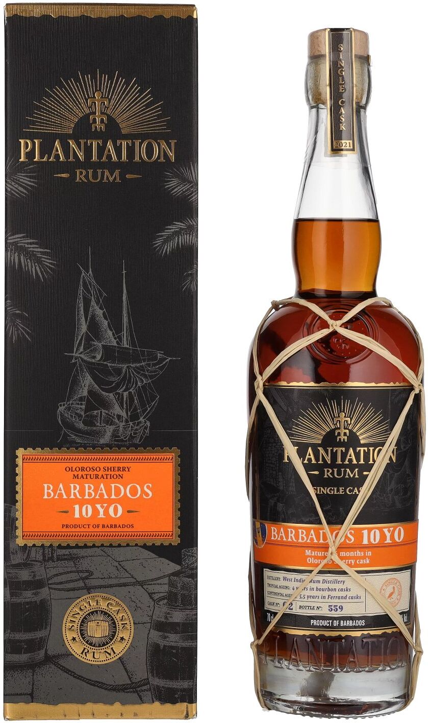 Plantation Rum BARBADOS 10 Years Old Oloroso Sherry Maturation Edition 2021 49% Vol. 0,7l in Geschenkbox