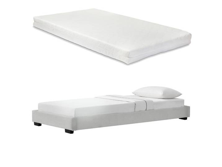 Corium Polsterbett Solingen mit Matratze, Weiß, Textil, 90x200 cm, Schlafzimmer, Bett, Polsterbetten