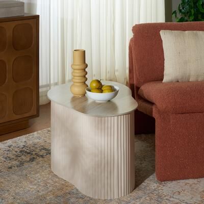 "SAFAVIEH Mtp 27.6-Inch Ceramic Side Table, Beige Ceramic and Beige - 28"" W x 18"" D x 17"" H"