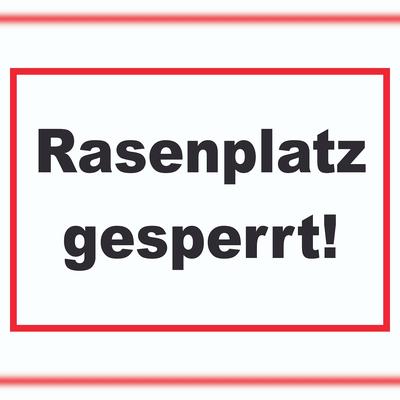 HB-Druck Rasenplatz gesperrt Schild A4 Rückseite selbstklebend