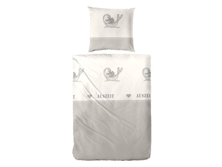 Bettwäsche PRIMERA Renforce-Bettwäsche Auszeit , beige (natur), B/L: 155cm x 220cm, 1 Stk., 1 Stk., Renforcé, B/L: 80cm x 80cm, 2 Stk., Renforcé, Obermaterial: 100% Baumwolle, Bettwäsche, Bettwäsche, mit relaxender Robbe