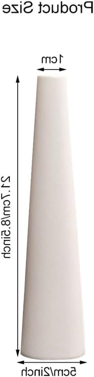 Witte keramische vaas met smalle hoge mond, hoogte: 21,7 cm