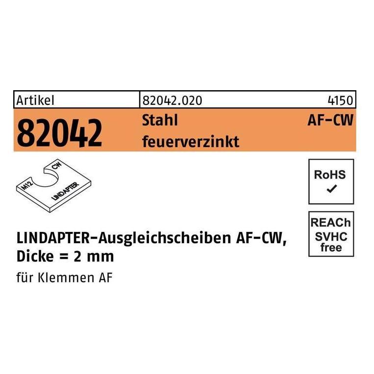 Lindapter Ausgleichsscheibe R 82042 AF M 16 CW Stahl feuerverzinkt (820420200160000)