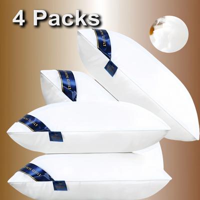 Uplifted Goods Luxury Hotel Quality Bed Pillows For Healthy Comfortable Sleep 4pcs 16.54in X 26.77in