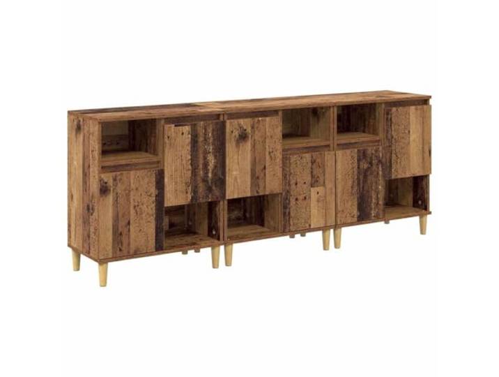 HGFDVCMR 3er Set Sideboard Altholz-Optik 60x35x70 cm Holzwerkstoff Kompakter Stauraum fuer Wohnzimmer und Flur: Vielseitiges Beistellschrank Set mit Tueren fuer Ordnung und Stil.