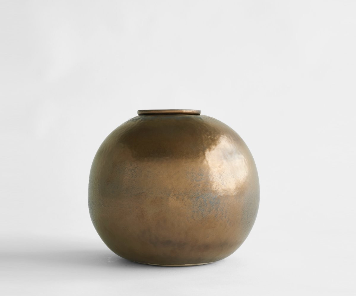 Diona Urn - Handgemaakte Keramische Urn - Koper Metallic - 3,8 liter - Inclusief Aszak