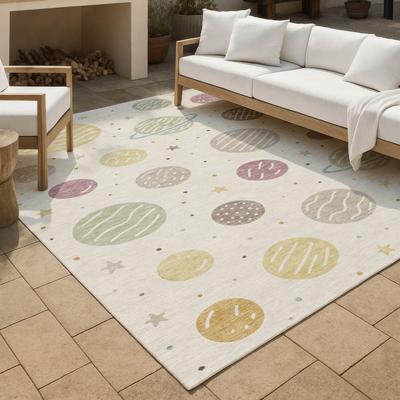 Addison Rugs Machine Washable Indoor/ Outdoor Modern Planets Chantille Rug