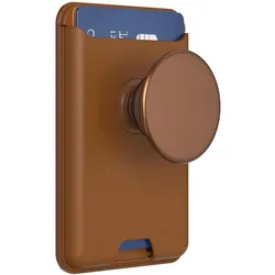 PopSockets Kunstleder MagSafe Wallet +, 2 Karten Cognac, Smartphone Halterung, Braun