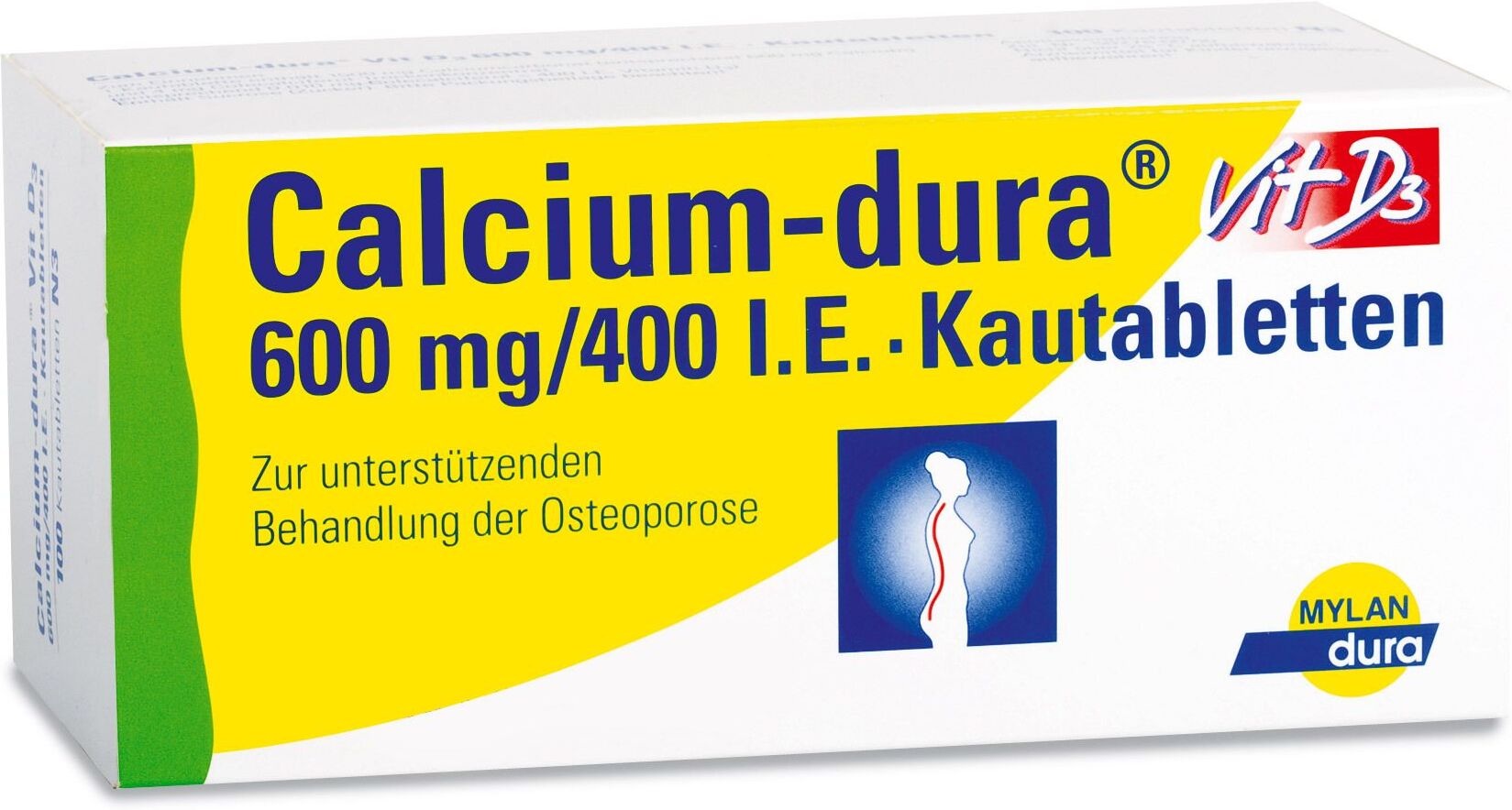 Calcium-dura Calcium Dura Vit D3 600 mg/400 I.e. Kautabletten 100 St