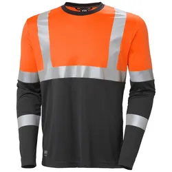 Warnschutz Langarmshirt "ADDVIS" UV-Schutz - M - orange/schwarz