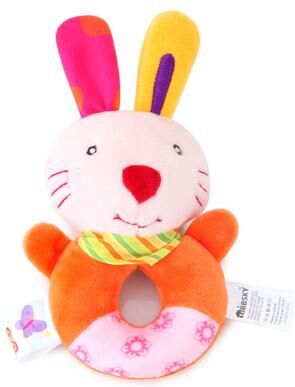 Tiny Tots Teens Trends Elephant Plush Baby Rattle Toys, Cute Infant Bed Toy, Bear Hand Ring Bell, Educational Toy For Newborn rabbit