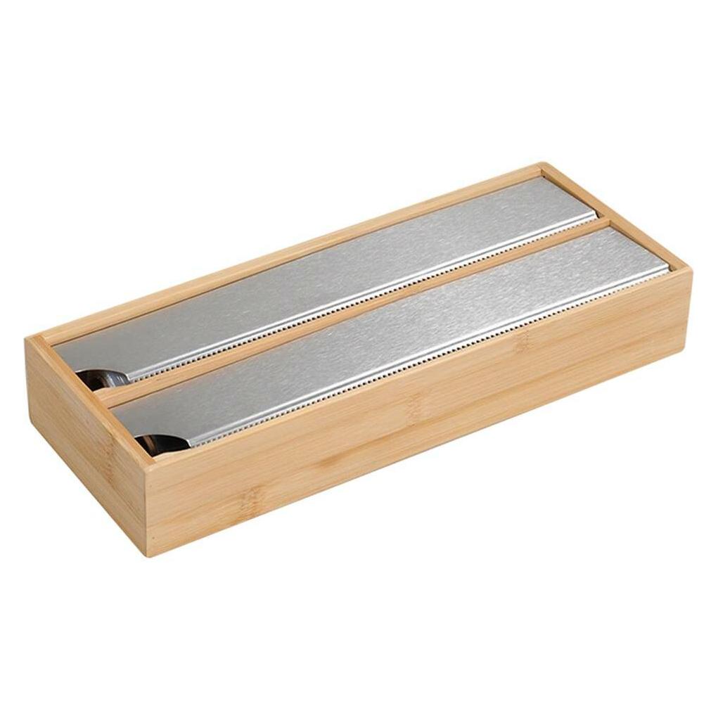 Kesper Dyspenser do folii spożywczej, dwie przegródki, bambus, 35 x 13 cm (58044)