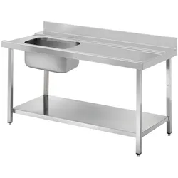 EURAST - Rechter einlass-tisch dome glatt mit 1 becken - 1100x750x850 mm - 16I11CEM