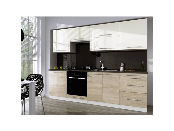 Ensemble de cuisine - 3XE LIVING - 3xE living - 260 cm - Brillant - 3 tiroirs 8 portes