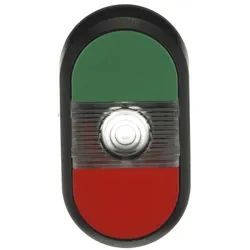 ABB MPD1-11C Doppeldrucktaster, Tasten - oben grün: ohne Text - unten flach: rot ohne Text - Mitte: farblos 1SFA611130R1108