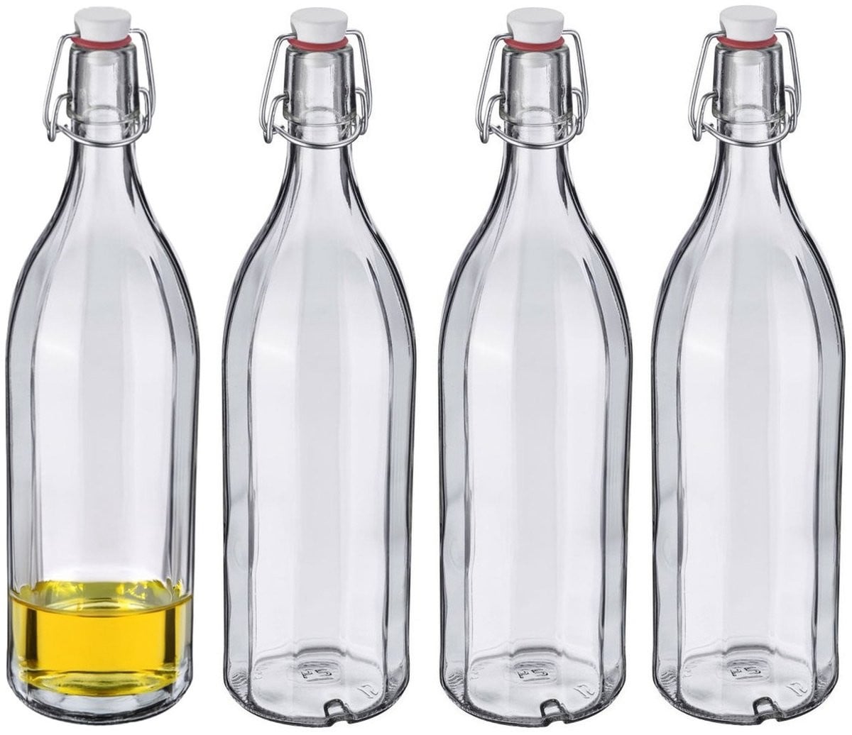 Westmark Beugelfles Weckfles 4 stuks transparant glas luchtdicht 1 liter