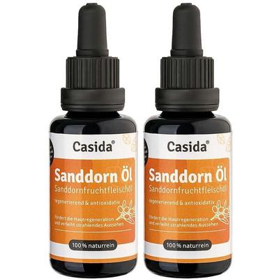 Sanddornöl Sanddornfruchtfleischöl naturrein äth. 2x 2x30 ml Ätherisches Öl
