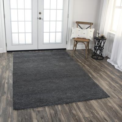Alora Decor Luna Charcoal Solid Tone-on-tone Hand-tufted Rug