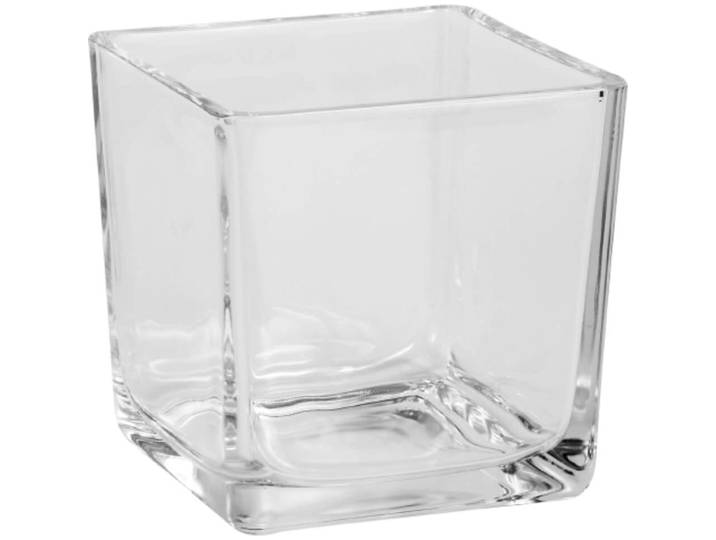 Vase Cubic klar Glas H 14 cm - Vase