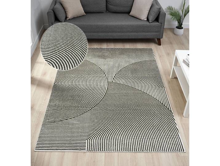 GOODproduct Bentori, Hoch-Tief-Struktur, Scandi rechteckig 11 mm Höhe Modernes Design mit Boho-Charme, Wohnzimmer, Schlafzimmer