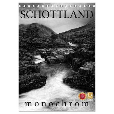 Schottland Monochrom (Tischkalender 2026 DIN A5 hoch), CALVENDO Monatskalender