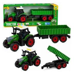 Lean Toys Traktor mit Anhänger, Reibradantrieb, Beleuchtung (78244211)