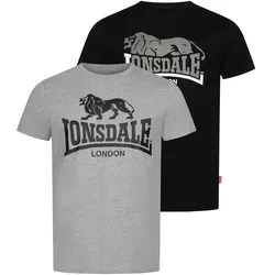 Lonsdale Herren T-Shirt normale Passform Doppelpack LOSCOE