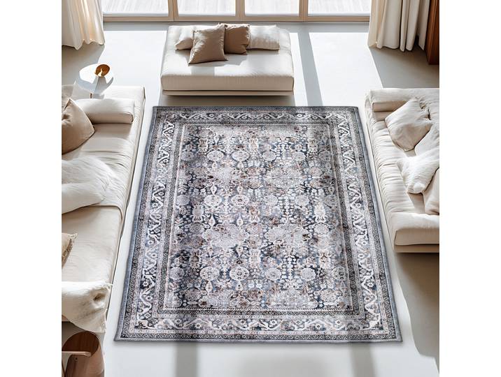Teppich ASTRA Piper 251 , blau (grau), B:160cm H:6mm L:230cm, Kunstfaser, Teppiche, Teppich, Flachgewebe, Orient Optik, Fussbodenheizungsgeeignet, Wohnzimmer