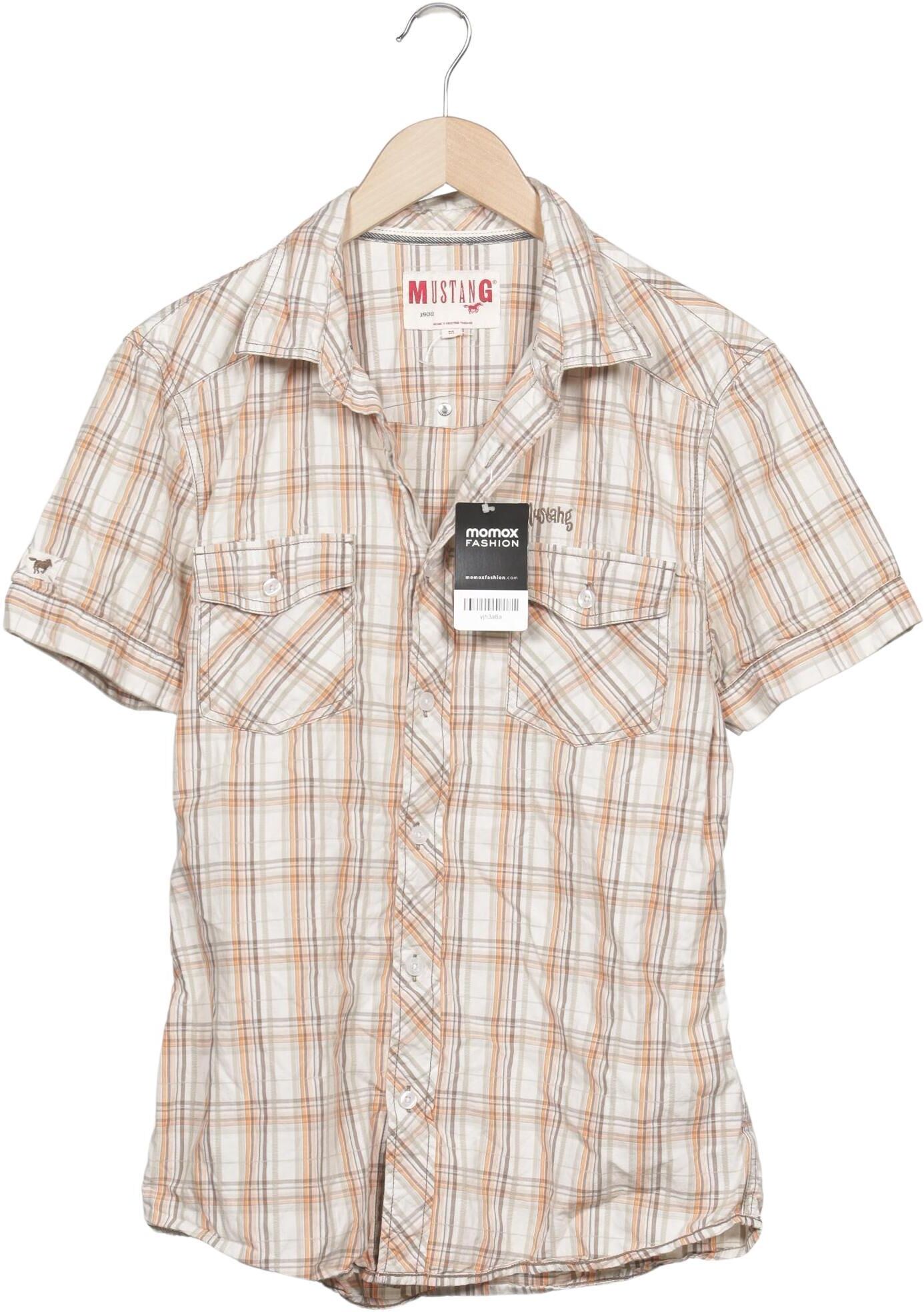 Mustang Herren Hemd, Beige, Gr. M, Baumwolle - Second Hand