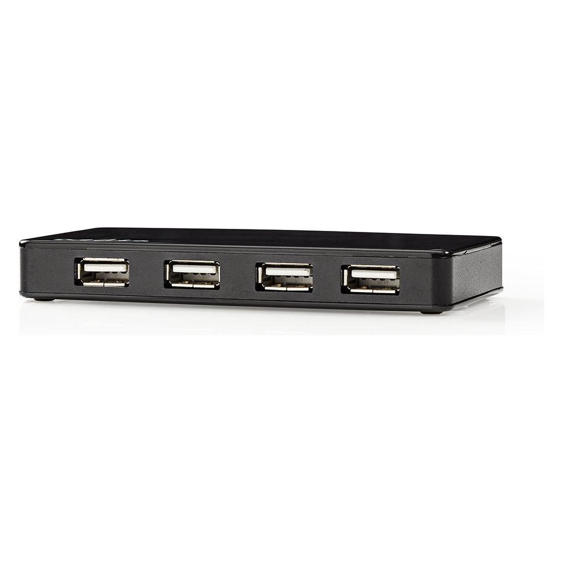 Nedis USB-Hub - 7X USB-Port - USB 2.0 - Stromversorgung über USB - Schwarz (USB-A, 7 Ports) (UHUBU2730BK)