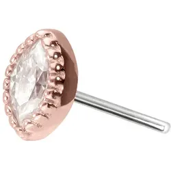 14 Karat Gold Aufsatz mit Titan Push Pin MOISSANIT-OVAL