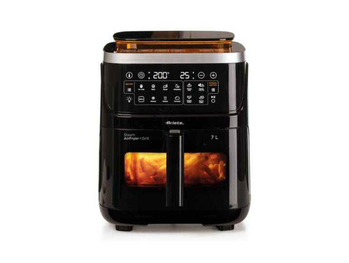 Ariete Heissluft-Fritteuse 4in1 mit Steamerfunktion, 7 Liter