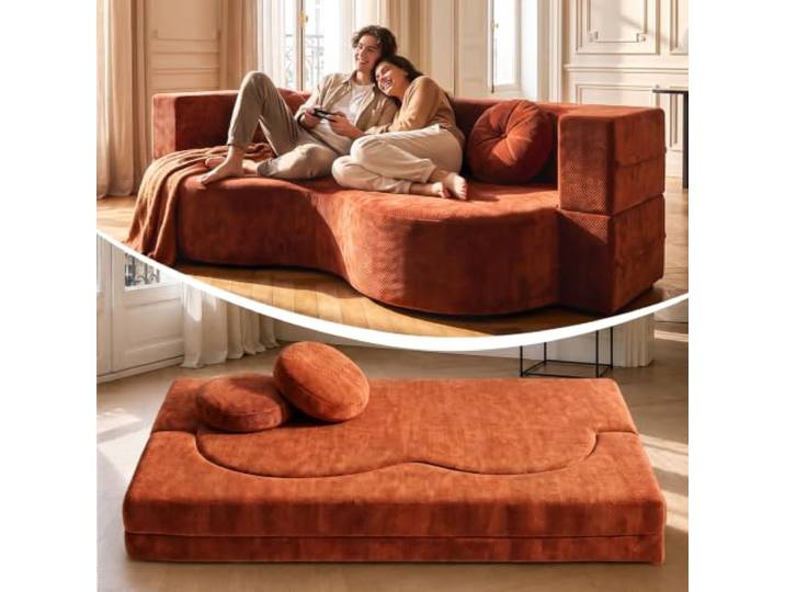 Komprimiertes Schlafsofa Ohne Gestell – Modulares Bodensofa für 2 Personen Ideal für kleine Räume, Jugendzimmer & Gäste. Keine Montage nötig – Vakuumverpackt, sofort einsatzbereit.