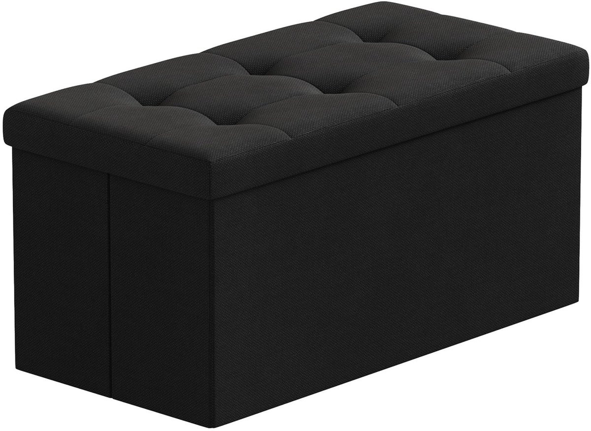 Omgoods Vouwbare Opberg Pouf en Voetensteun B/D/H: 76 x 38 x 38 cm