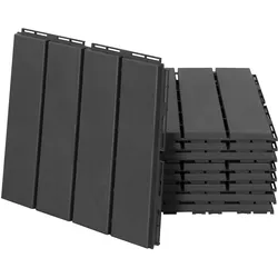 TERASSENFLIESEN-SET 9 TLG. mit Klicksystem Schwarz