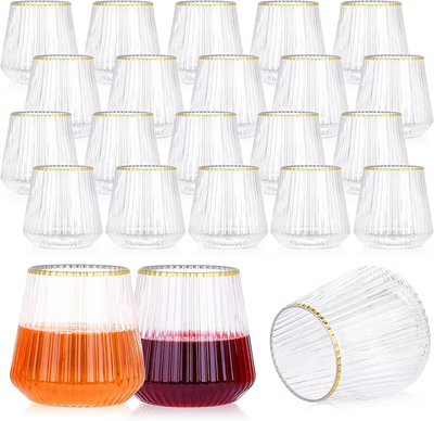 The Handy Homestead Party Unbreakable Drinkware Disposable Wine Glasses yellow