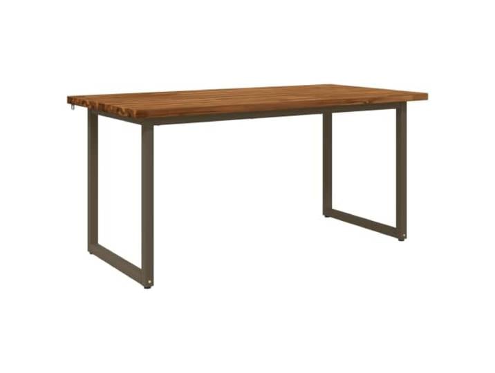 HAQWRDQSG Esstisch 160x70x75 cm Massivholz Akazie mit Stahlrahmen Naturbelassener Küchentisch mit verstellbaren Bodenschonern für Speisezimmer, Essbereich und Wohnzimmer.