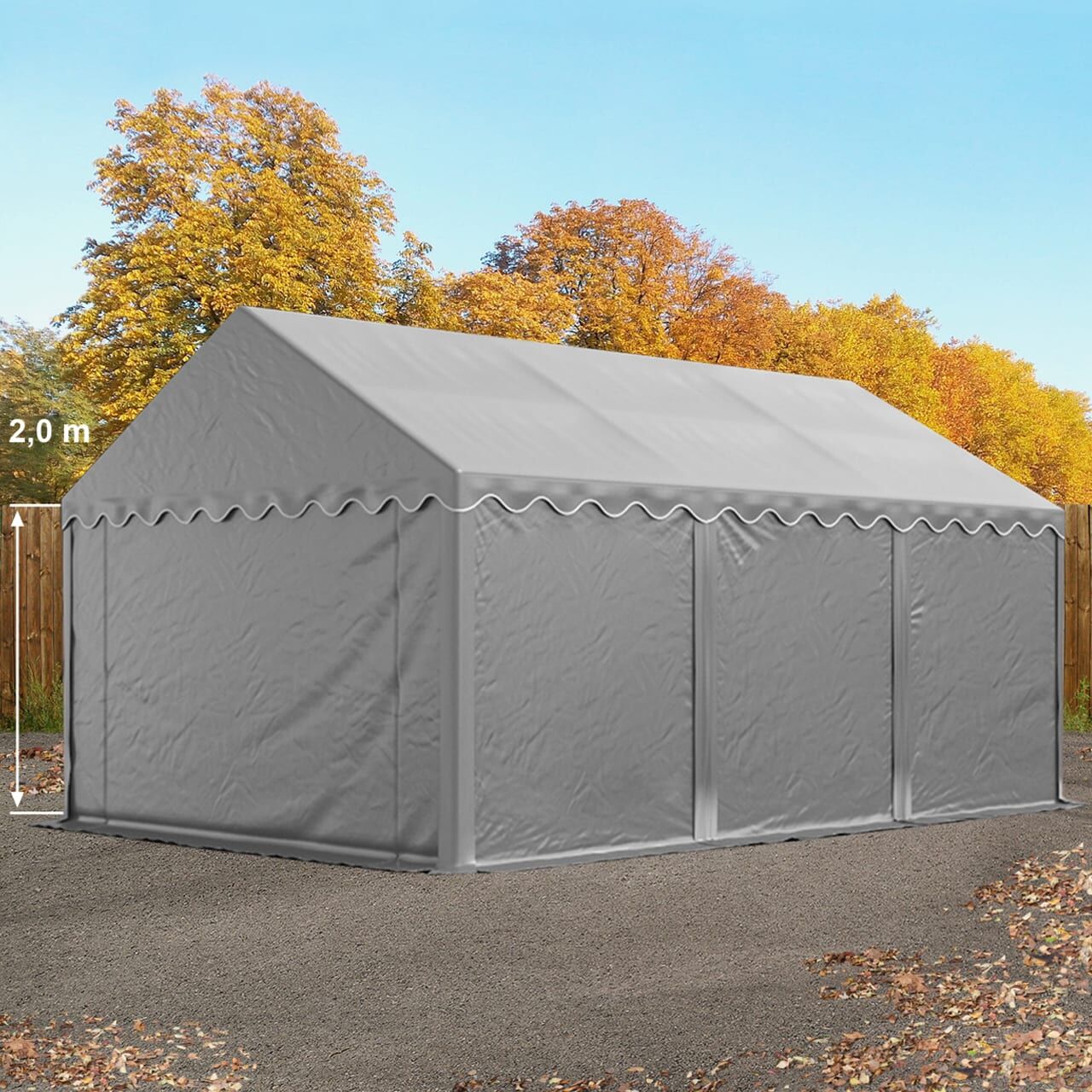 TOOLPORT 3x6m PVC lagertelt, grå - (2332)