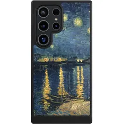 Nivocase Hülle für Samsung Galaxy S24 Ultra Handyhülle NIVOcore Case Schwarz Kunst Malerei (Samsung Galaxy S24 Ultra), Smartphone Hülle, Schwarz