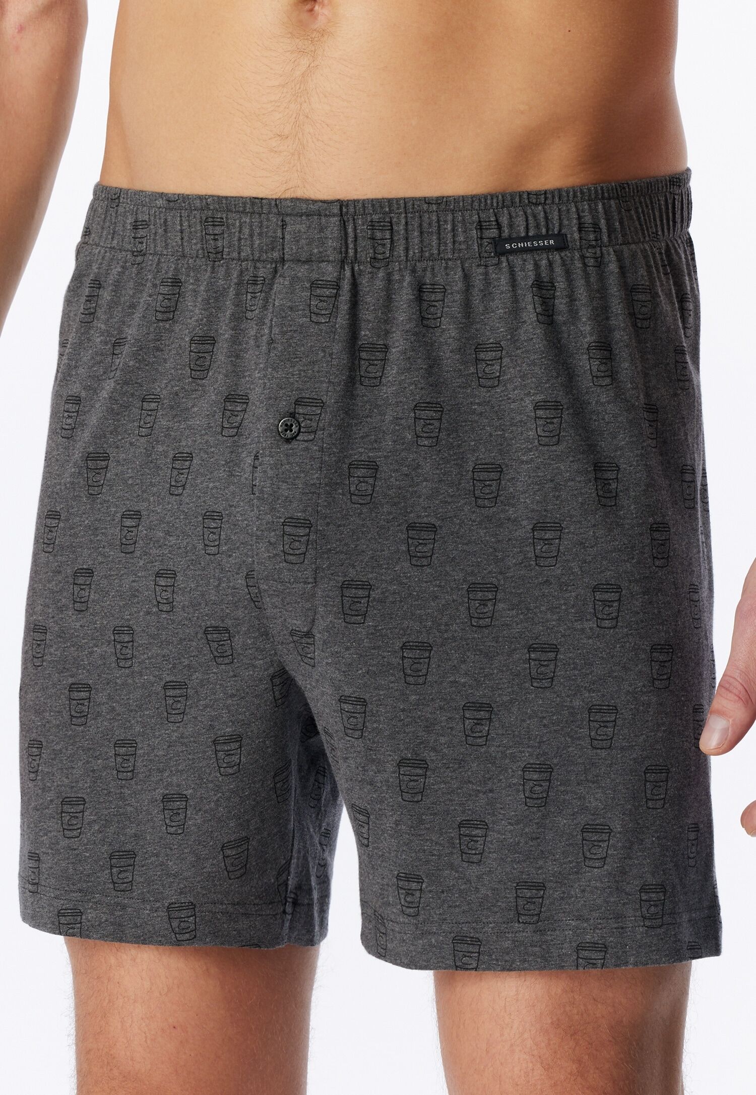 Weiter Boxer SCHIESSER "Boxershorts Multipack", Herren, Gr. 4, 909, sonstige, Webqualität, Obermaterial: 95% Baumwolle, 5% Elasthan, weit, Unterhosen Weiter Boxer, unktionaler Knopfleiste und sichtbarem Knopf 909, sonstige 4