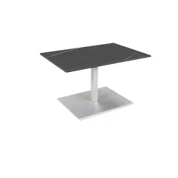 COUCHTISCH Ceara 90x60x47 höhenverstellbar Perlsilber/Marmara Nero