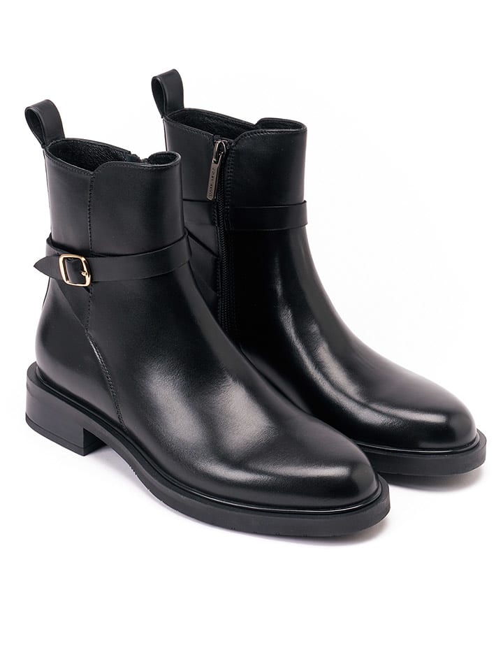 British Passport Leder-Boots in Schwarz - 41