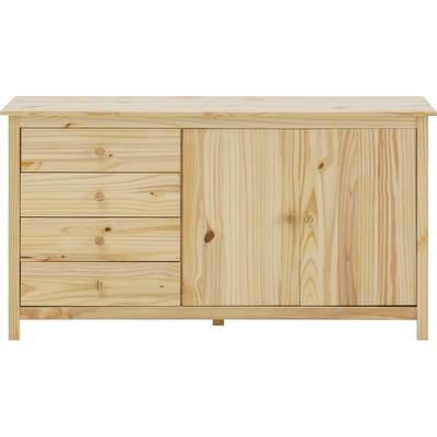 Sideboard MÖBILIA "Chur", beige (natur), B:150cm H:80cm T:40cm, Massivholz, Sideboards, Sideboard, Kommode aus Massivholz Kiefer