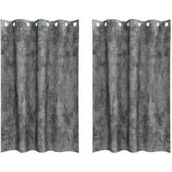 vidaXL Samtvorhänge mit Vorhängen 2 pcs Grau 175 x 140 cm Samt