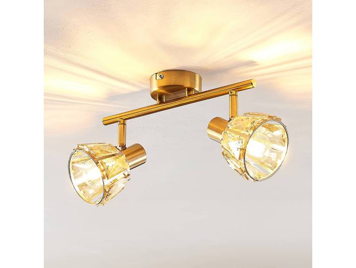 Deckenlampe Kosta Lindby, dimmbar, messing / gold, für Wohn- / Esszimmer, Metall, Deckenlampe