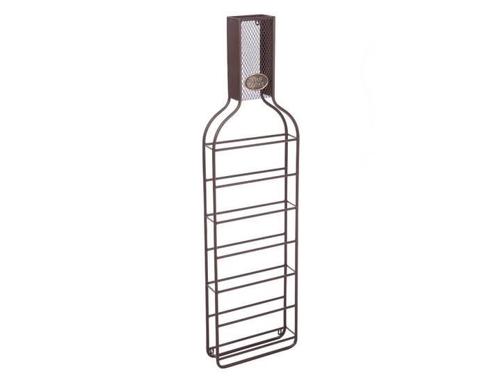 Weinregal Cork, Hellbraun, Metall, 32x118x8.5 cm, Wohnzimmer, Regale, Weinregale