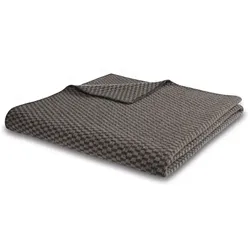 Biederlack Wohndecke / Plaid - Merinowolle - 150 x 200 - mokka