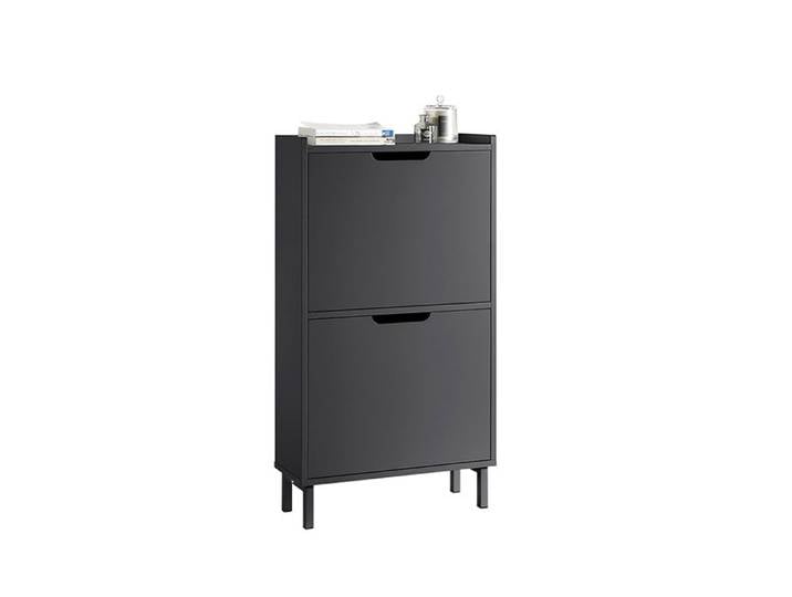 Meuble à Chaussures FSR151-SCH SoBuy - 2 Abattants - Meuble Rangement pour Chaussures – Noir - 50x19x90