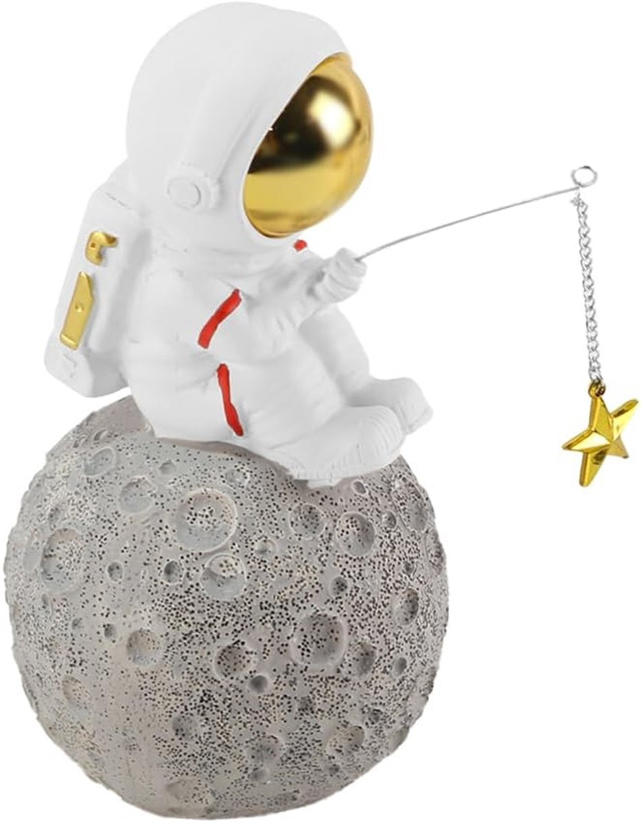 Schattig Astronaut beeldje van milieuvriendelijk resin voor kinderdecoratie