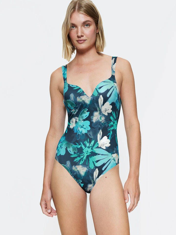 Triumph Badeanzug "Summer Fleur" in Petrol - 40B-Cup
